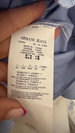 Camisa Emporio Armani Hombre Azul