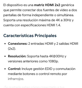 Matriz hdmi 2x2 generica
