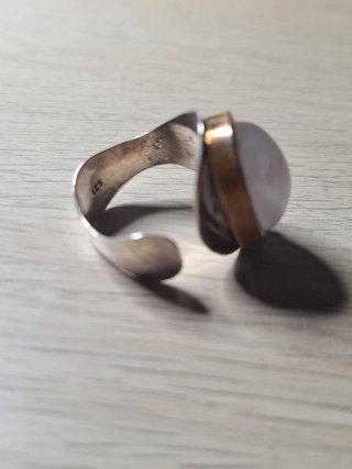 Anillo antiguo plata con piedra