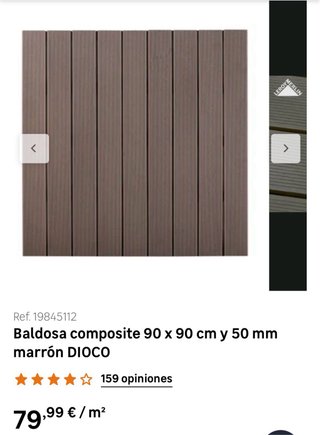 Baldosas composite para exterior 90x90 marrón
