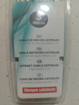 Cable de Red Ethernet CAT5/RJ45 3m