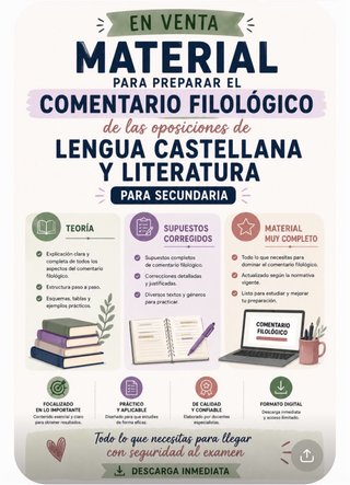 Material Comentario Filológico oposiciones Lengua
