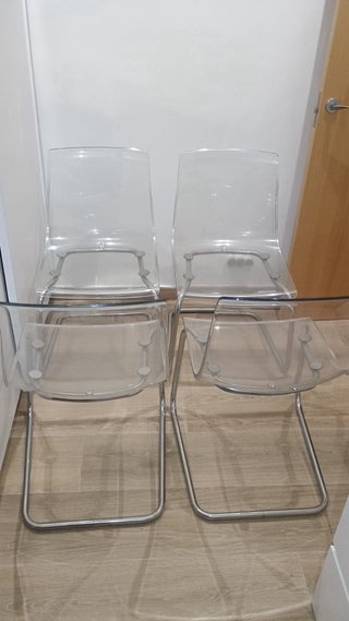Silla Tobias transparente/cromado