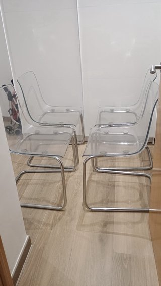 Silla Tobias transparente/cromado