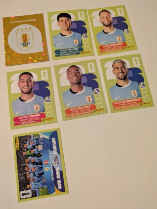 Lote 7 cromos Uruguay united edition mundial 2026
