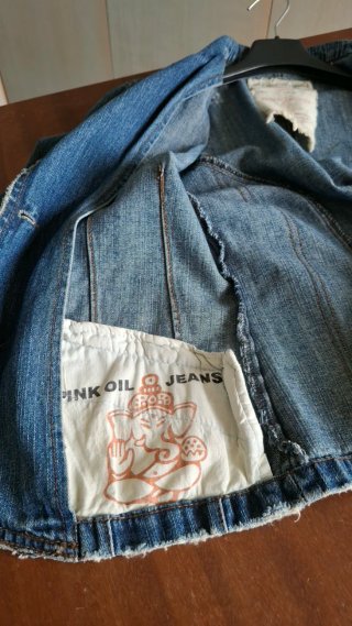 Giacca Pink Oil Jeans vintage blu