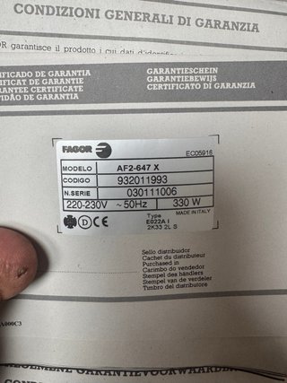 Campana extractora Fagor nueva en caja