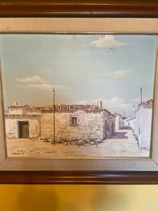 Pintura al óleo Pueblo
