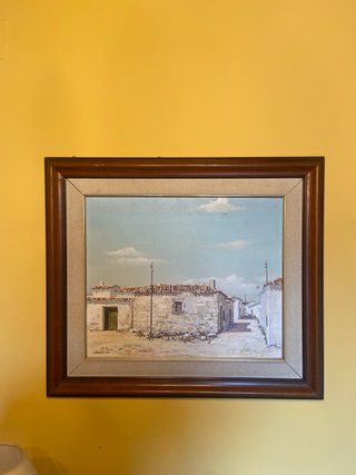 Pintura al óleo Pueblo