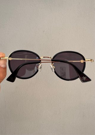 GUCCI GAFAS NEGRAS REDONDAS PEQUEÑAS HOMBRE