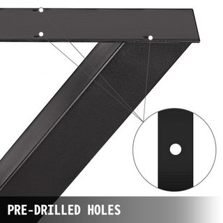 Piernas de Mesa de Metal 28.4 x 29.9 Pulgadas Piernas de Mesa Negras Piernas de Mesa de Acero Premium con Estilo de Marco en X Piernas de Banco de Acero Piernas de Muebles Estilo Campestre Perfect...