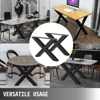 Piernas de Mesa de Metal 28.4 x 29.9 Pulgadas Piernas de Mesa Negras Piernas de Mesa de Acero Premium con Estilo de Marco en X Piernas de Banco de Acero Piernas de Muebles Estilo Campestre Perfect...