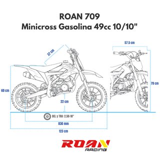 Mini moto cross ROAN 709 49cc (4.5CV)