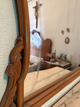 Conjunto Tocador: Cómoda Mármol + Espejo Tallado