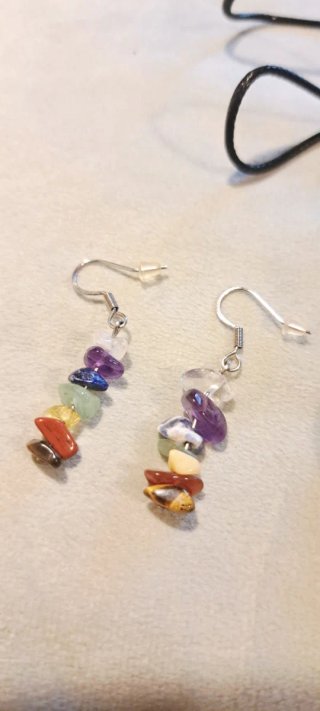 Conjunto orgonita colgante + pendientes 7 chakras
