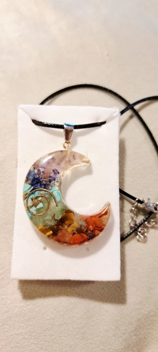 Conjunto orgonita colgante + pendientes 7 chakras
