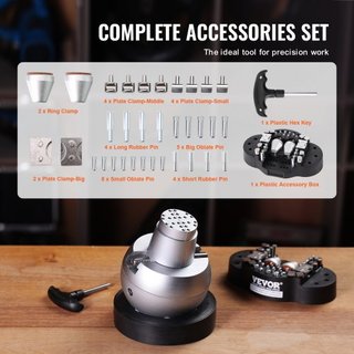 Morsa de Bola, Herramienta de Configuración de Grabado de 5", Morsa de Bloque de Grabado con Rotación de 360°, 35 PCS de Accesorios para Herramientas de Grabado de Joyería, Bloque Estándar para In...