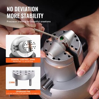 Morsa de Bola, Herramienta de Configuración de Grabado de 5", Morsa de Bloque de Grabado con Rotación de 360°, 35 PCS de Accesorios para Herramientas de Grabado de Joyería, Bloque Estándar para In...