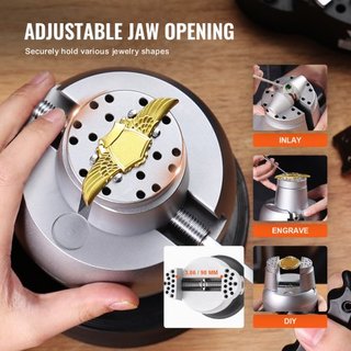 Morsa de Bola, Herramienta de Configuración de Grabado de 5", Morsa de Bloque de Grabado con Rotación de 360°, 35 PCS de Accesorios para Herramientas de Grabado de Joyería, Bloque Estándar para In...