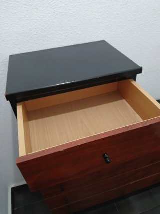 Cómoda y Mesita de Noche Madera Negra