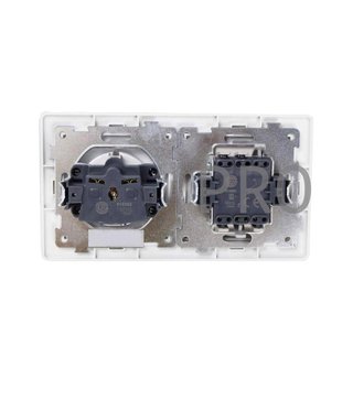 Interruptor doble con base schuko