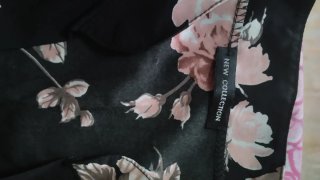 Abito donna floreale nero e rosa