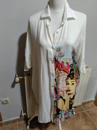 Camisa larga estilo playero