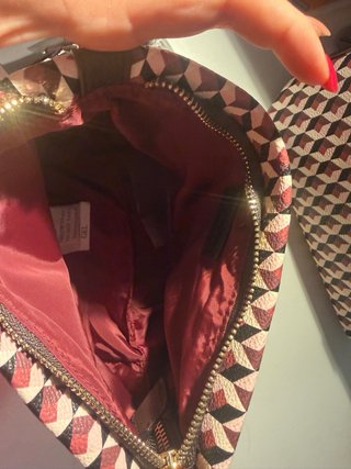 Bolso Geométrico Clutch Bandolera Burdeos NUEVO