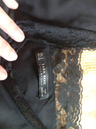 (2) Blusa lencera Zara Talla S Encaje Negro