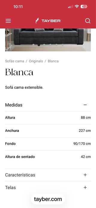 Sofá cama Tayber beige tela