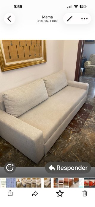 Sofá cama Tayber beige tela