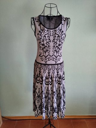 Vestito Cynthia Rowley pizzo nero bianco