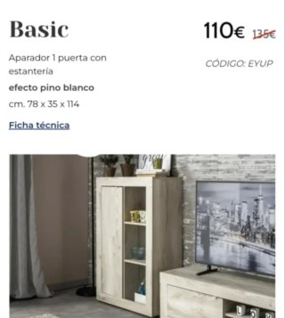 Aparador con estantería de madera