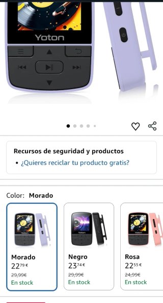 Reproductor MP3 Yoton con clip