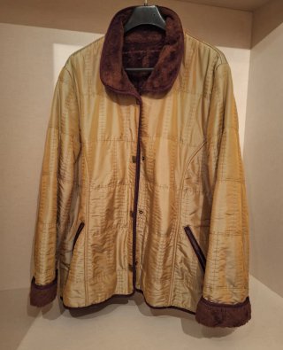 Chaquetón mujer marrón/dorado