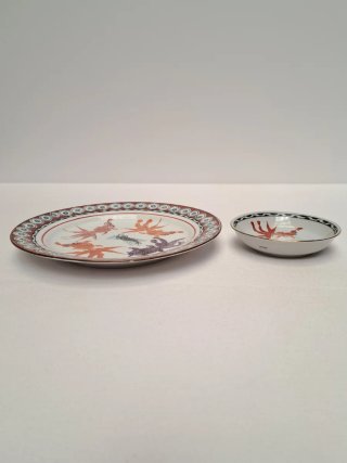 Piatti vintage Macao pesci. Vintage