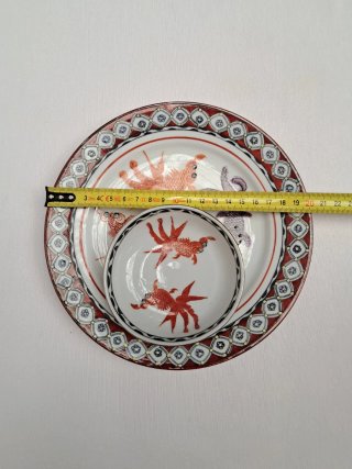 Piatti vintage Macao pesci. Vintage