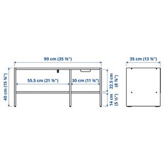 Mueble blanco 2 estantes madera (Baggebo)