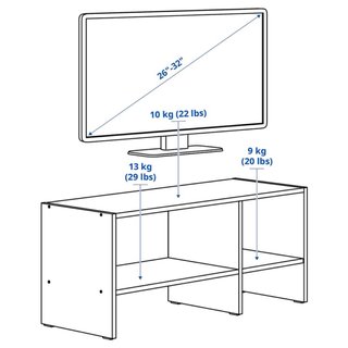 Mueble blanco 2 estantes madera (Baggebo)