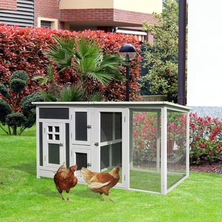 Gallinero Exterior con Techo Impermeable, Área de Correr, Zona de Nidificación, Madera, 160X75X80Cm