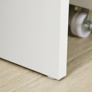 Scrivania per Ufficio e Camera, Scrivania per PC e Computer, in Legno con 5 Cassetti, Tavolo da Lavoro, 2 Chiavi, Moderna, 110X50X76Cm, Bianca