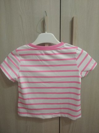 Maglietta bambina a righe rosa 4 anni