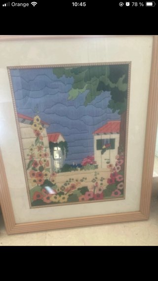 Conjunto de 3 cuadros decorativos Bordados 51x62