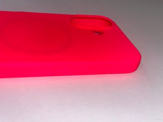 Cover Silicone iPhone 16-17 MagSafe Rosa Fluo