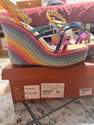 Cuñas fiesta Exé multicolor, talla 39