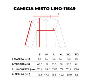 Camicia Cotone Lino Plus Up Nuova M/L Vari Colori