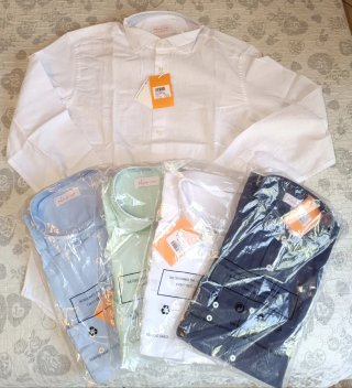 Camicia Cotone Lino Plus Up Nuova M/L Vari Colori