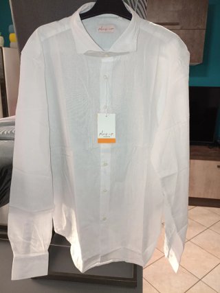 Camicia Cotone Lino Plus Up Nuova M/L Vari Colori