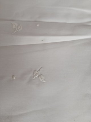 Juego sábana y almohadas encaje bolillos