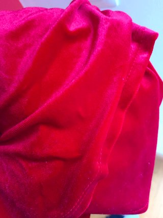 Vestido Terciopelo Rojo Manga Larga